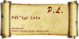 Pályi Lola névjegykártya